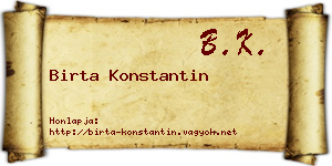 Birta Konstantin névjegykártya